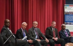 From left to right, moderator Lee Bey, Bey Associates; Mayor Kirk Caldwell, Honolulu, Hawaii; Mayor Charlie Hales, Portland, Oregon; Mayor Gregory Ballard, Indianapolis, Indiana; Mayor A.C. Wharton Jr, Memphis, Tennessee.