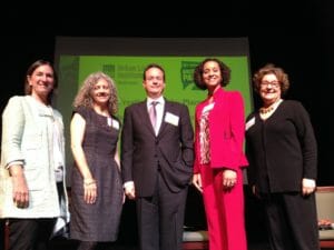 From left to right: Diane Caslow (moderator), Susan Piedmont-Palladino, Michael D. Abrams, Marcee J. White, and Maureen McAvey.