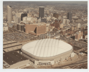 Hudnut and his administration took a calculated risk by building the Hoosier Dome without a team attached to it. Arguable, the Colts would never have considered relocating to Indianapolis if the dome hadn't been built first. (Credit: University of Indianapolis)
