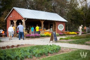 The farm stand at Willowsford, a greenfield lifestyle suburb in Virginia with high-end amenities such as community gardens, a farm stand, and a boat house. 