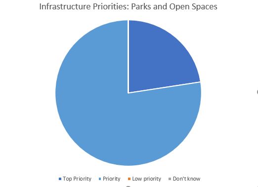 Graph showing District Council Priority ranking for Parks